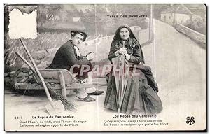 Seller image for Carte Postale Ancienne Le Repas du Cantonnier Folklore Costume for sale by CPAPHIL