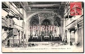 Carte Postale Ancienne Ciboure pres Saint Jean de Luz Intérieur de I'Eglise