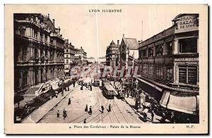 Seller image for Carte Postale Ancienne Lyon Place des Cordeliers Palais de la Bourse Grand Bazar de Lyon for sale by CPAPHIL