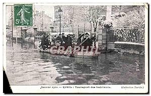 Seller image for Carte Postale Ancienne Janvier 1910 Transport des habitants for sale by CPAPHIL