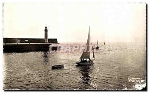 Carte Postale Ancienne Binic Depart pour la peche Bateau