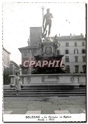 Carte Postale Ancienne Bologne Lo Fontain de Neptune Année 1961
