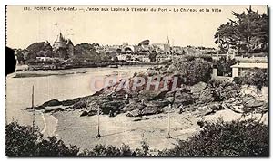 Carte Postale Ancienne Pornic L anse aux Lapins a l Entrée du Port Le Cha eau et la Ville