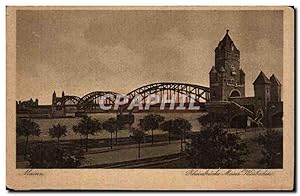 Carte Postale Ancienne Mainz Rheinbrucke Mainz Wiesbaden