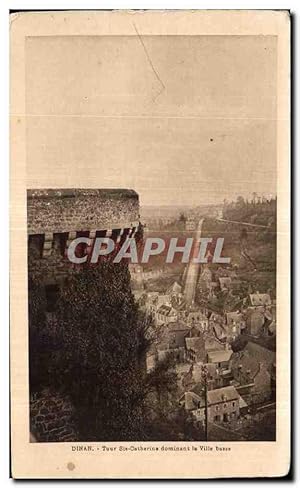 Carte Postale Ancienne Dinan Tour Ste Catherine dominant la Ville basse