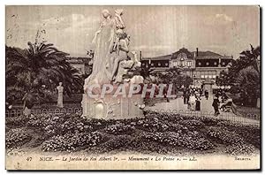 Image du vendeur pour Carte Postale Ancienne Nice Le Jardin du Roi Albert Monument La Poesie mis en vente par CPAPHIL