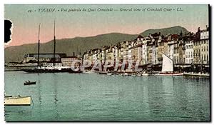Carte Postale Ancienne Toulon vue générale du Quai Cronstadt Général View of Cronstadt Quay