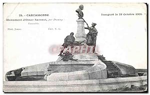 Carte Postale Ancienne Carcassonne Monument d'Omer Sarraut par Ducuing Ensemble