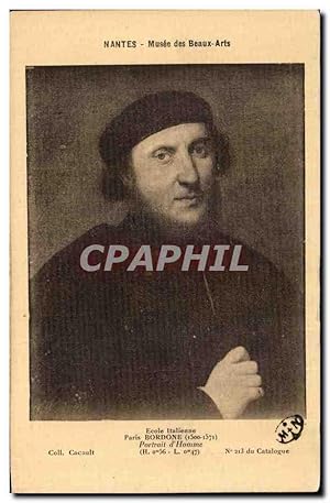 Image du vendeur pour Carte Postale Ancienne Nantes Musee des Beaux Arts Paris Bordone Portrait d'homme mis en vente par CPAPHIL