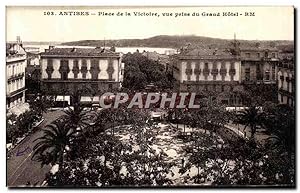 Carte Postale Ancienne Antibes Place de la Victoire vue prise du Grand Hôtel