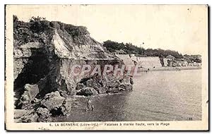 Carte Postale Ancienne La Bernerie (Loire Inf) Falaises a marée haute vers la plage