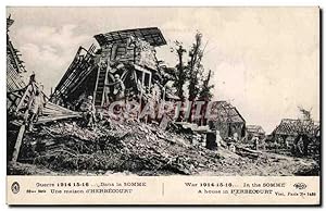 Carte Postale Ancienne Guerre 1914 15 16 Dans la Somme Une maison d Herbecourt War I1914 15 16 In...