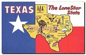 Carte Postale Ancienne Texas The Lone Star State