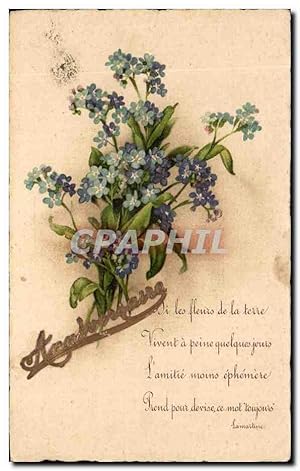 Carte Postale Ancienne Fantaisie Fleurs Flowers