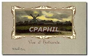 Carte Postale Ancienne vue d'hollande Moulin windmill