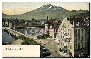 Carte Postale Ancienne Luzern und Pilatus Postkarte Post card Carte postale Weltpostverein Union