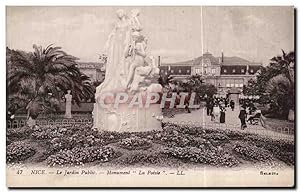 Seller image for Carte Postale Ancienne Nice Le Jardin Public Monument La Poesie for sale by CPAPHIL