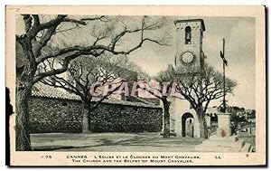 Bild des Verkufers fr Carte Postale Ancienne Cannes L'Eglise Et Le Clocher Du Mont Chevalier The Church And The Belfry Of Mount Chevalier zum Verkauf von CPAPHIL