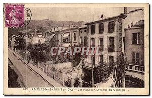 Carte Postale Ancienne Amelie les Bains Les villes sur l'Avenue du Vallespir