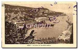 Carte Postale Ancienne Nice Le Port et Le Mont Boron