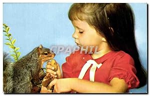 Image du vendeur pour Carte Postale Ancienne Campagne Sauvergarde De L'Enfance Enfant et ecureuil mis en vente par CPAPHIL