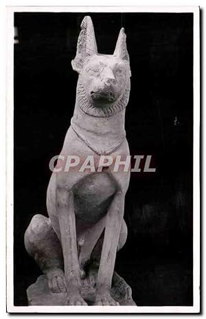 Carte Postale Ancienne Chien En Calcaire Traces De La Polychromie Primitive Dynastie Egypt Egypte