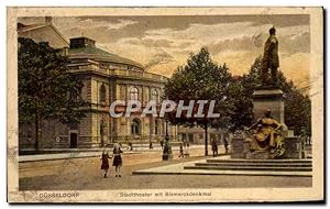 Seller image for CAP Dusseldorf stadttheater mit bismarckdenkmal for sale by CPAPHIL