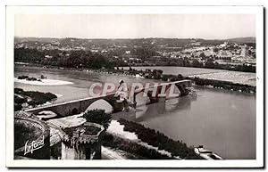 Imagen del vendedor de Carte Postale Ancienne Avignon (vaucluse) Pont saint Benezet sur le Rhone au lion tour philippe le bel a la venta por CPAPHIL
