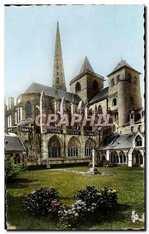 Carte Postale Ancienne Treguier La Cathédrale Le Cloître et la Tour d Hastings