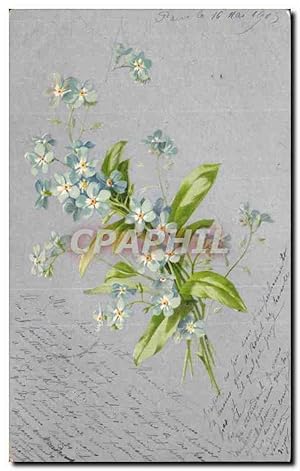 Carte Postale Ancienne Fantaisie Fleurs Flowers