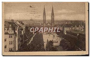 Bild des Verkufers fr Carte Postale Ancienne Wiesbaden Lulsanplatz mlt kath kirche zum Verkauf von CPAPHIL