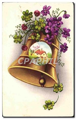 Imagen del vendedor de Carte Postale Ancienne Fantaisie Fleurs Flowers Cloch Bell a la venta por CPAPHIL