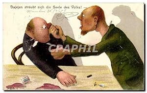 Carte Postale Ancienne Dajejen straubt sich die die Seele des Volks Humour