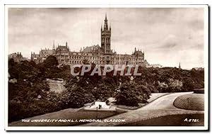 Carte Postale Ancienne The University And Memorial Glasgow