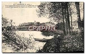 Carte Postale Ancienne Chinon vue Panoramique Vers le Château et lat