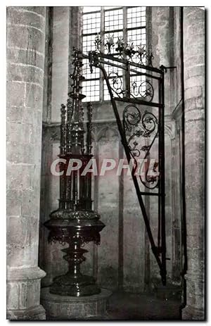 Carte Postale Ancienne Grote of olv kerk te breda koperen doopvont in vervardigd door joos de bac...