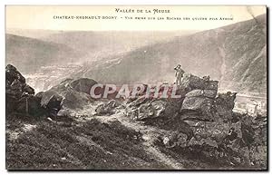 Carte Postale Ancienne Vallée De La Meuse Château Regnault Bogny vue Prise Sur Les Roches Des Qua...