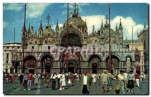 Bild des Verkufers fr Carte Postale Ancienne Venezia Basilica de S Marco THe Church of St Mark Eglise St Mare zum Verkauf von CPAPHIL