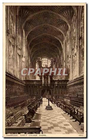 Carte Postale Ancienne Cambridge Kings College Chapel Orgue