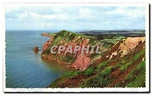 Carte Postale Ancienne The Cliffs Ladram Bay