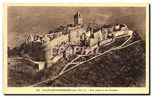 Imagen del vendedor de Carte Postale Ancienne Haut Koenigsbourg vue prise a vol d'oiseau a la venta por CPAPHIL