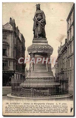 Carte Postale Ancienne Angers Statue de Marguerite d'Anjou Heroine de la Guerre des Doux