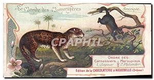 Image du vendeur pour Chromo Le Monde des Mammiferes Ordre des Carnassiers Primates Chocolaterie d'Aiguebelle Drome mis en vente par CPAPHIL