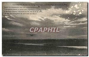 Carte Postale Ancienne La Conquete de I'air au Camp d'Auvours pres du Mans 10 octobre 1908