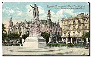 Carte Postale Ancienne Habana Monumento a Marti Statue Opera House and Inglaterra Hôtel