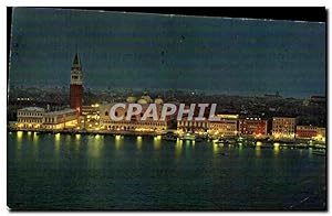 Seller image for Carte Postale Ancienne Venezia Panorama del Bacino S Marco Notturno Panorama du Bassin St Marc Nocturno Panorama of the Marcus Basin for sale by CPAPHIL