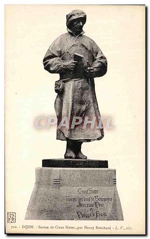 Carte Postale Ancienne Dijon Statue de Claus Sluter par Henry Bouchard