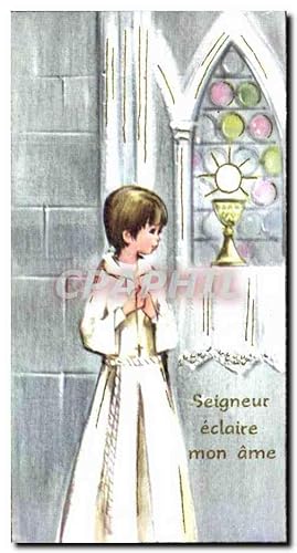Seller image for Image pieuse Seigneur eclaire mon ame souvenir de ma communion Francois Baltazart Laval 1974 for sale by CPAPHIL