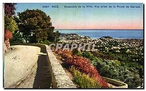 Carte Postale Ancienne Nice Ensemble de la ville vue parise de la route de gairaut