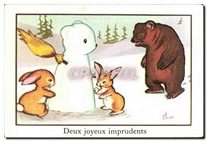 Bild des Verkufers fr Image Deux joyeux imprudents Ours Bear zum Verkauf von CPAPHIL